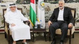 العمادي يلتقي قيادة حركة حماس في غزة