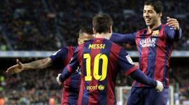 فرحة لاعبي برشلونة بالفوز