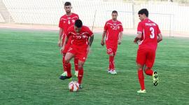 جانب من تدريبات الوطني استعدادا لمواجهة لبنان