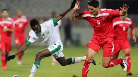من مباراة فلسطين والسعودية