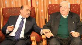 وزير العمل في حكومة الحمد الله مأمون ابو شهلا بجانبه وزير الأشغال العامة والاسكان مفيد الحساينة