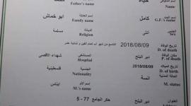 شهادة ميلاد الشهيدة حياة أبو خماش