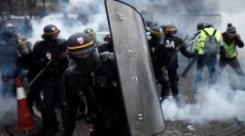 صورة من مكان التظاهرات في فرنسا