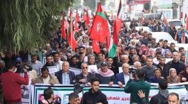 مسيرة للجبهة الشعبية دعماً لـ الحركة الاسيرة في اضراب الكرامة
