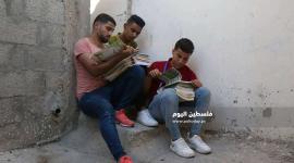 صورة خلال جمع الفريق للكتب من أحياء مدينة رفح