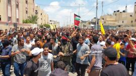 تشيع جثمان العقيد جبر القيق في مقبرة الشهداء برفح