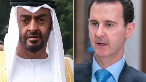 محمد بن زايد ولي عهد أبو ظبي يتلقى اتصالا من الرئيس السوري بشار الأسد.jpeg