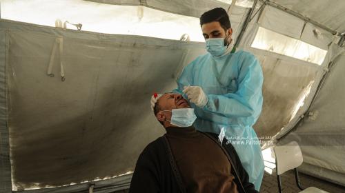 فحوصات كورونا في قطاع غزة مع الإعلان عن وجود إصابة متحور أوميكرون (13).JPG