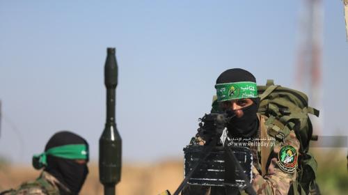 كتائب القسام تنظم عرضا عسكريا شرق المحافظة الوسطى تزامناً مع ذكرى عملية موقع أبو مطيبق العسكري (15).JPG