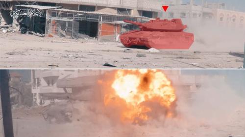 صورة لكمين وقعت به دبابات الاحتلال في مخيم جباليا