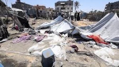 قصف خيمة نازحين في غزة (ارشيف)
