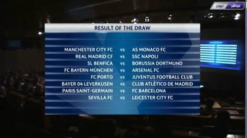 قرعة دور الـ16 لدوري أبطال أوروبا