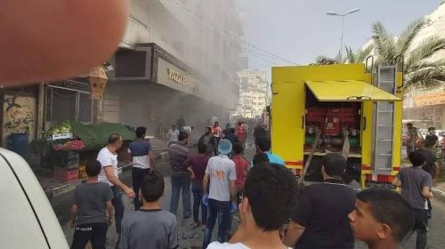 اندلاع حريق بمخبز اليازجي في غزة