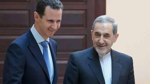 الرئيس السوري بشار الأسد ومستشار قائد الثورة الإسلامية للشؤون الدولية علي أكبر ولايتي