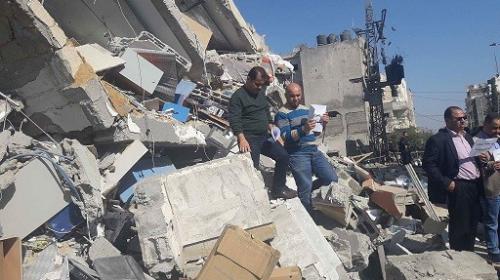 مقر فضائية الأقصى بعد قصفه الأخير