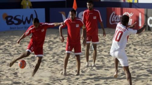 أحد مباريات منتخب فلسطين لكرة قدم الشاطئية