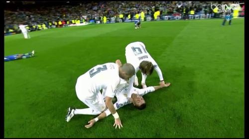 فرحة لاعبو ريال مدريد