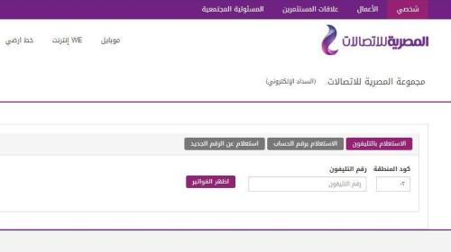الاستعلام عن فاتورة التليفون الأرضي 2019 برقم العداد "المصرية للاتصالات" 