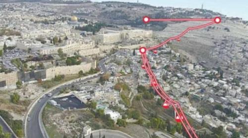 القطار الهوائي في مدينة القدس مايو 2022