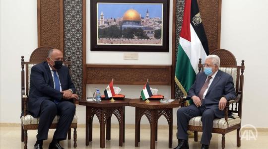 وزير الخاريجة المصري مع عباس