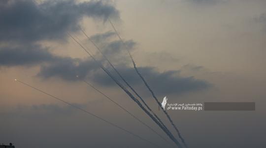 إطلاق صواريخ تجريبية من قطاع غزة اتجاه البحر اليوم