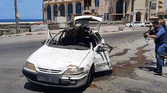 قصف سيارة غرب غزة