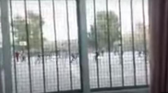 فيديو اعتداء الطلبة على مدرسة شمال غزة.JPG