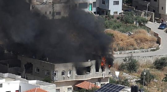 حرق منزل محاصر في جنين.jpg
