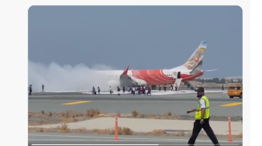 اندلاع حريق في طائرة هندية في مطار مسقط العماني