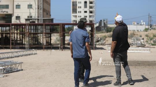 العمل الجماهيرى للجهاد يبداء التجهيزات بساحة الكتيبة بمدينة غزة لمهرجان الانطلاقةال35 (2).JPG