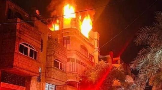 فيديو حريق منزل في مخيم جباليا شمال قطاع غزة اليوم الخميس 17-11-2022