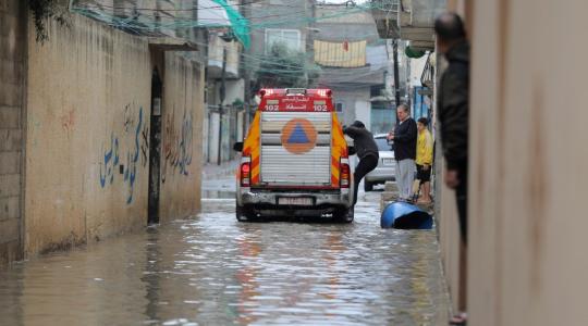 تفاصيل مهام الدفاع المدني في غزة خلال المنخفض الجوي الأخير