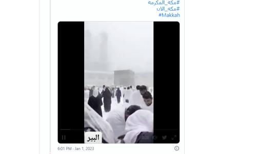 فيديو تساقط الثلوج على المسجد الحرام والكعبة ما حقيقة ذلك .. تساقط الثلوج على الكعبة