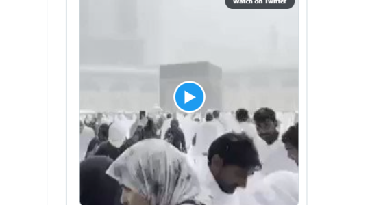 شاهد: تفاصيل حقيقة فيديو تساقط الثلوج على المسجد الحرام والكعبة في السعودية اليوم الاحد 1-1-2022