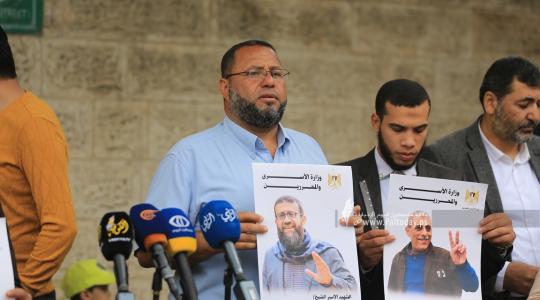 مؤتمر صحفي لوزارة الأسرى بغزة، حول تدويل جريمة اغتيال الأسير خضر عدنان أمام المحاكم الدولية (1).JPG