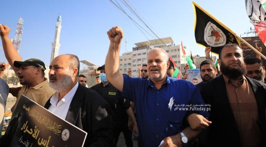 مسيرة حاشدة لحركة الجهاد الاسلامي في غزة نصرة لجنين (3).JPG