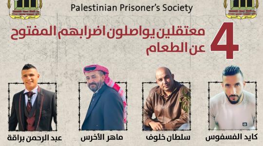 معتقلين مضربين عن الطعام