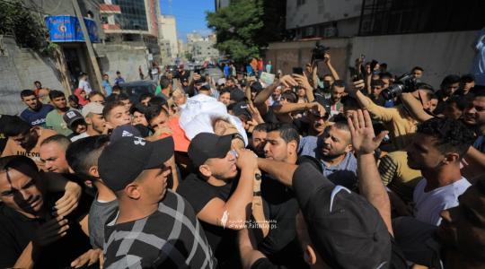 تشييع جثامين 5 شهداء ارتقوا شرق غزة أمس