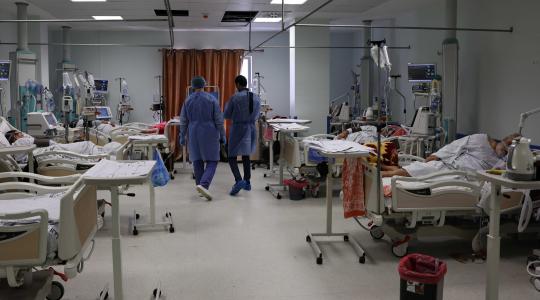 غرفة مرضى في احدى المستشفيات في غزة