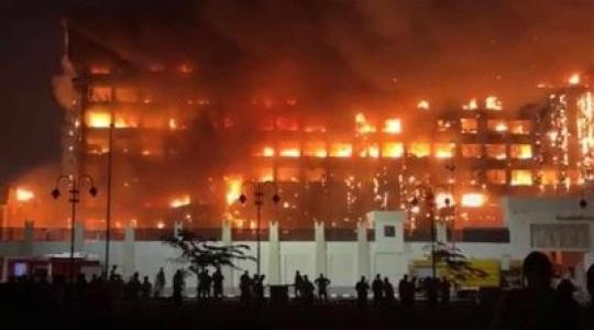 حريق مديرية أمن الاسماعيلية