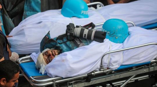 جنازة الشهداء الصحفيين في غزة