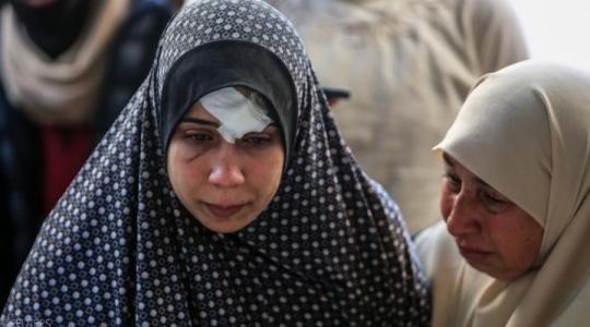 إمرأة مصابة من غزة