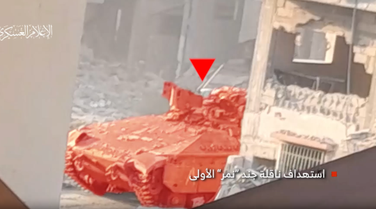من استهداف القسام دبابة اسرائيلية