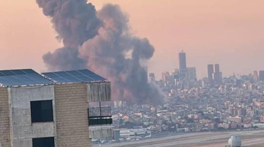 طيران الاحتلال الاسائيلي يقصف في الضاحية الجنوبية ببيروت