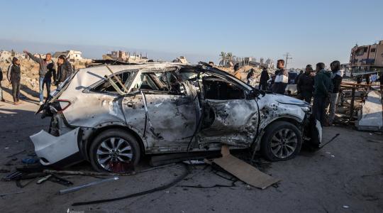 قصف سيارة في قطاع غزة