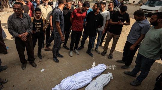 وداع شهداء من منتظرين المساعدات وقصف خيام النازحين بمدينة غزة (4).jpeg