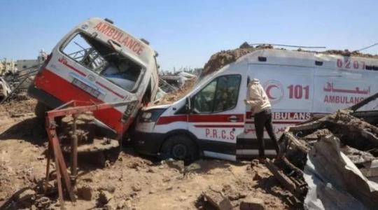 اسعافات مدمرة خلال حرب الابادة في غزة
