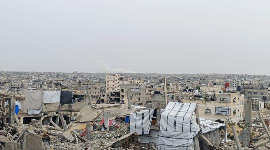 نسف مباني في شرق مدينة حمد بخانيونس