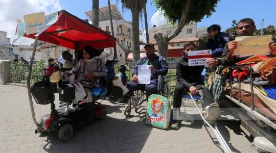 وقفة احتجاجية لجرحى ومرضى في غزة