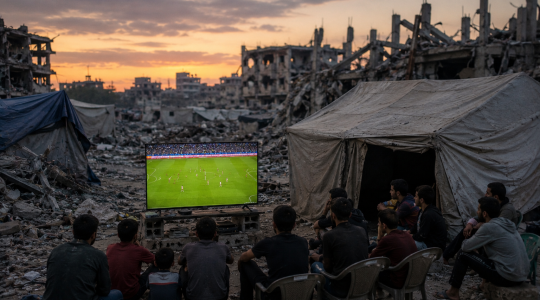 صورة تعبيرية عن متابعة المونديال في غزة